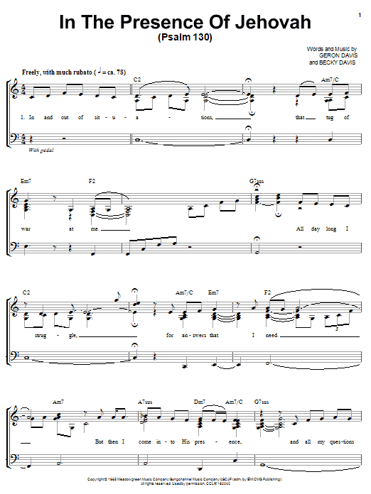 The Martins In The Presence Of Jehovah sheet music notes and chords. Download Printable PDF.