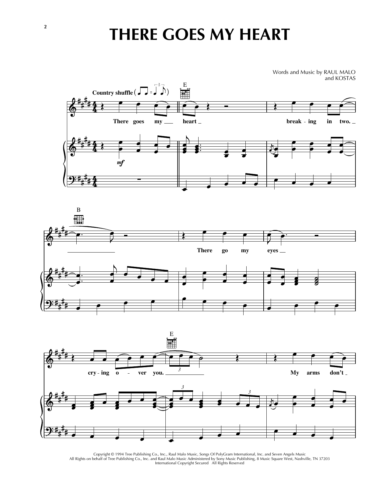 The Mavericks There Goes My Heart sheet music notes and chords. Download Printable PDF.