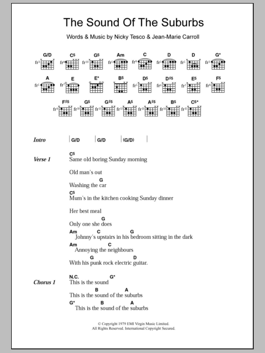 The Members The Sound Of The Suburbs sheet music notes and chords. Download Printable PDF.