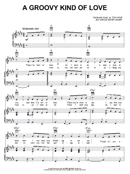 The Mindbenders A Groovy Kind Of Love sheet music notes and chords. Download Printable PDF.