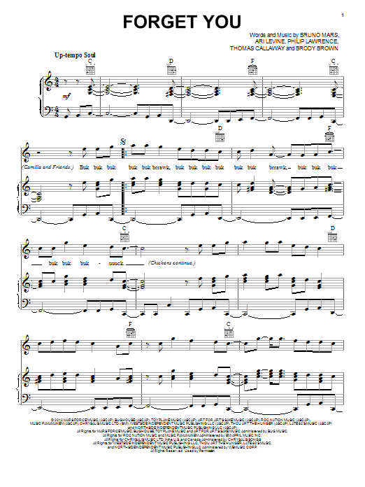 Learn to play The Muppets Forget You sheet music for Piano, Vocal & Guitar Chords (Right-Hand Melody) in minutes. Price: 7.8900$ The Muppets Forget You sheet music notes and chords arranged for Piano, Vocal & Guitar Chords (Right-Hand Melody)