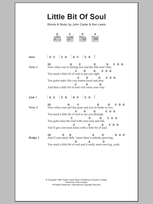 The Music Explosion Little Bit Of Soul sheet music notes and chords. Download Printable PDF.