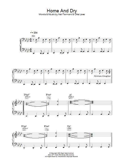 Learn to play Pet Shop Boys Home And Dry sheet music for Piano, Vocal & Guitar Chords in minutes. Price: 7.8900$ Pet Shop Boys Home And Dry sheet music notes and chords arranged for Piano, Vocal & Guitar Chords