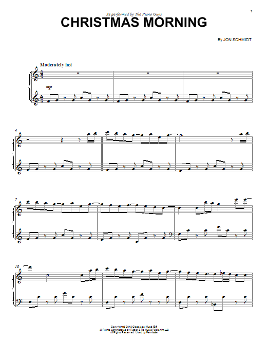 The Piano Guys Christmas Morning sheet music notes and chords. Download Printable PDF.