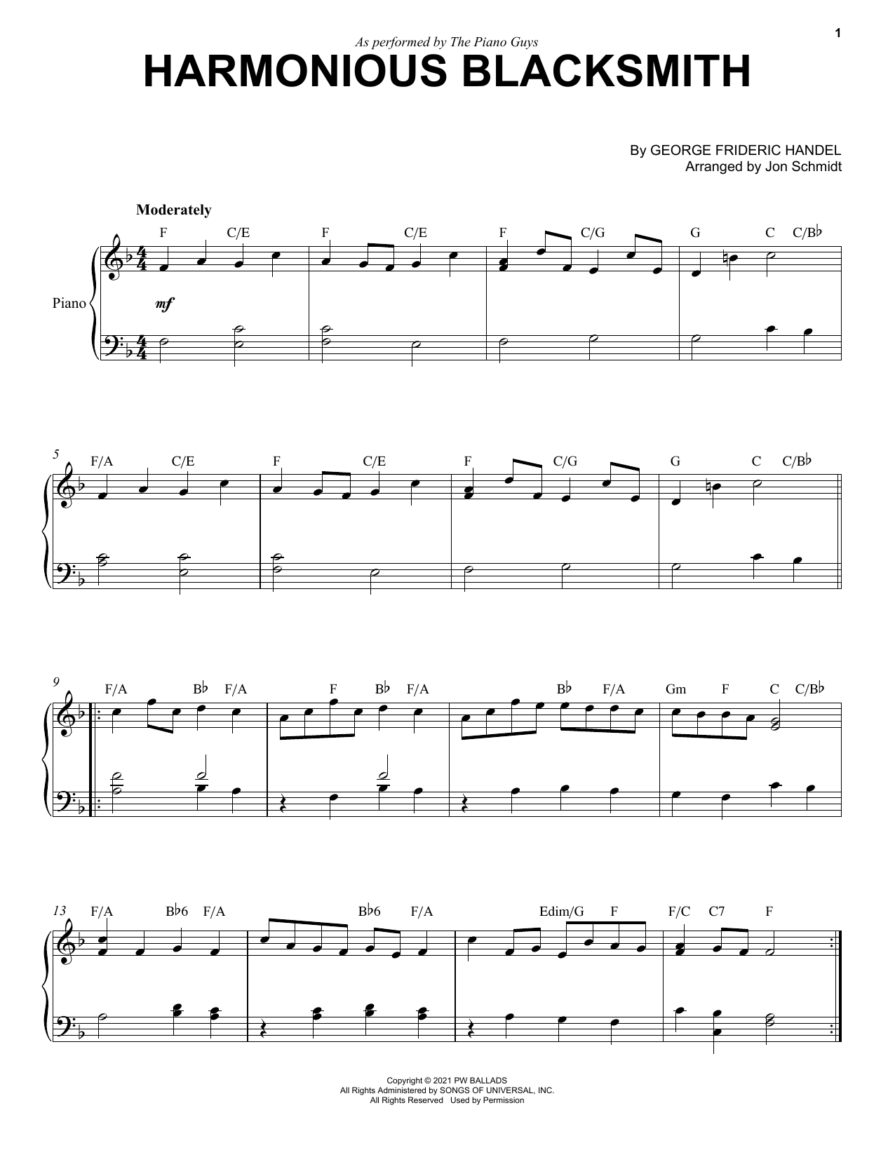 Learn to play The Piano Guys Harmonious Blacksmith sheet music for Piano Solo in minutes. Price: 7.8900$ The Piano Guys Harmonious Blacksmith sheet music notes and chords arranged for Piano Solo