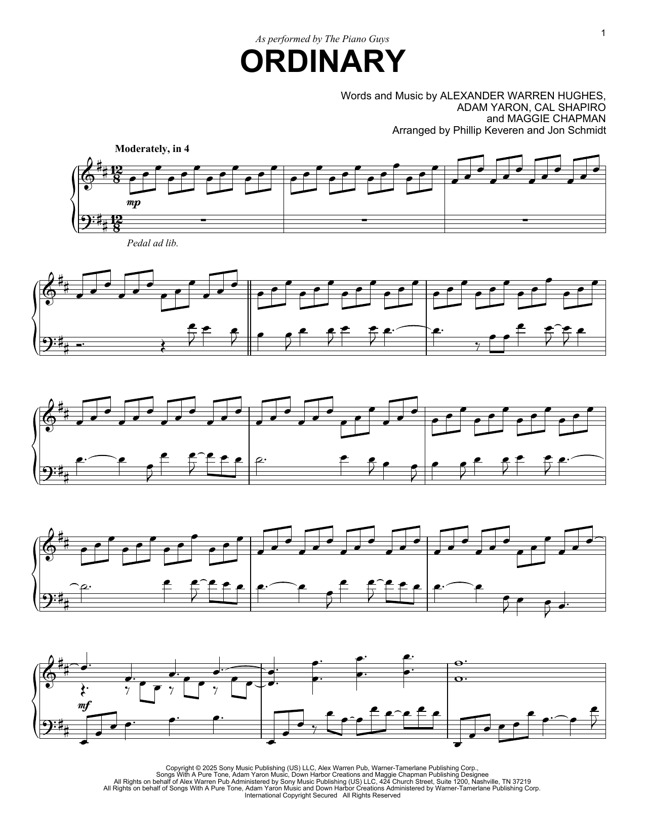 Learn to play The Piano Guys Ordinary sheet music for Piano Solo in minutes. Price: 7.8900$ The Piano Guys Ordinary sheet music notes and chords arranged for Piano Solo