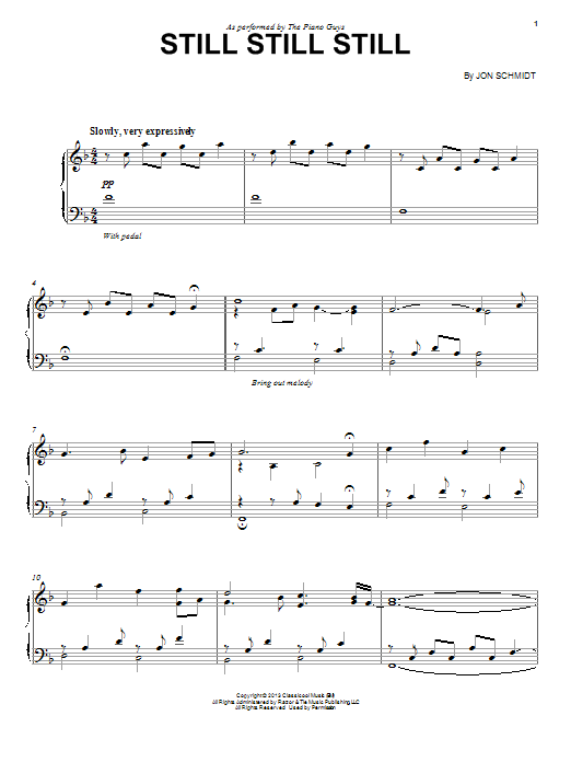 The Piano Guys Still Still Still sheet music notes and chords. Download Printable PDF.