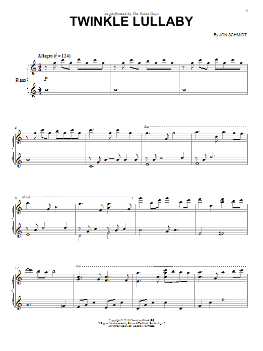 The Piano Guys Twinkle Lullaby sheet music notes and chords. Download Printable PDF.