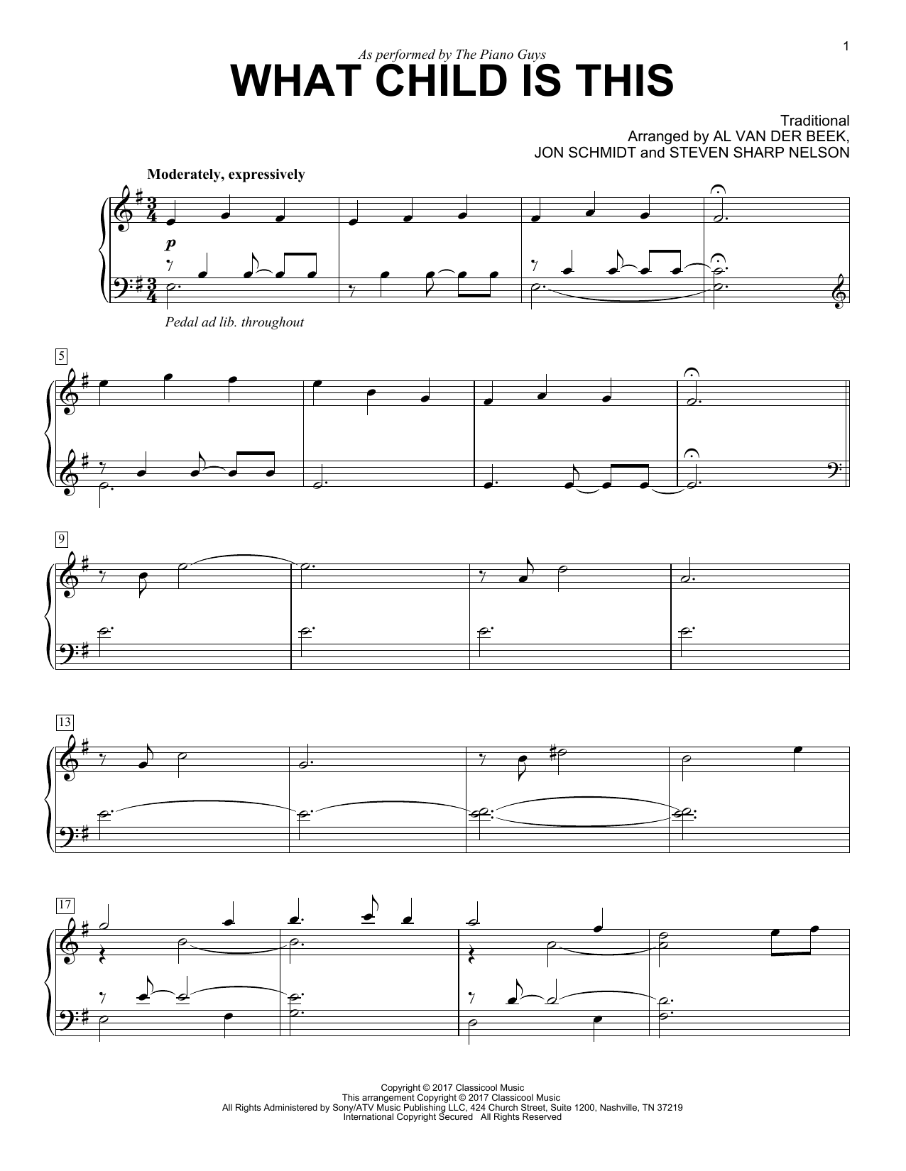 The Piano Guys What Child Is This sheet music notes and chords. Download Printable PDF.