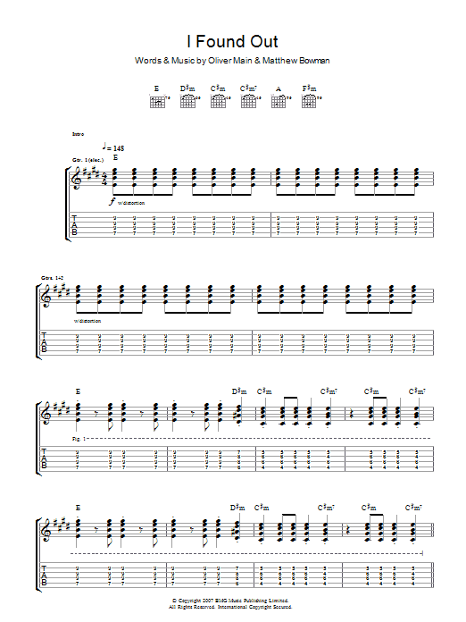 Learn to play The Pigeon Detectives I Found Out sheet music for Guitar Tab in minutes. Price: 7.8900$ The Pigeon Detectives I Found Out sheet music notes and chords arranged for Guitar Tab