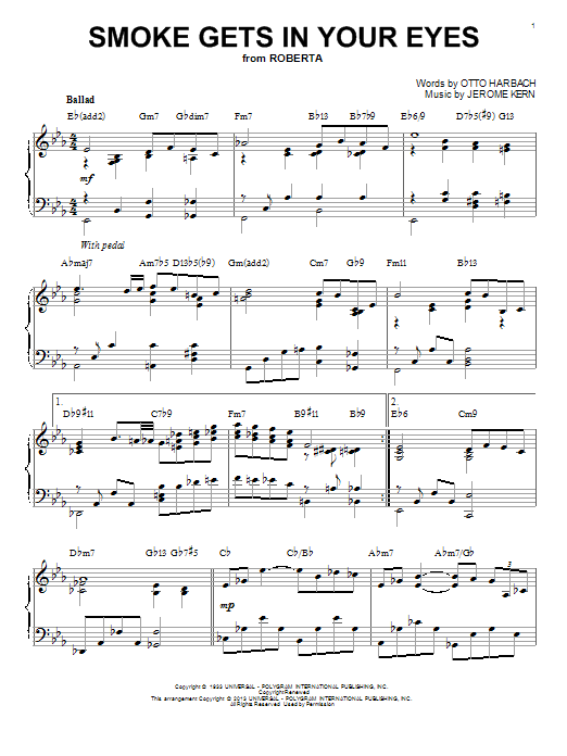 The Platters Smoke Gets In Your Eyes [Jazz version] (arr. Brent Edstrom) sheet music notes and chords. Download Printable PDF.