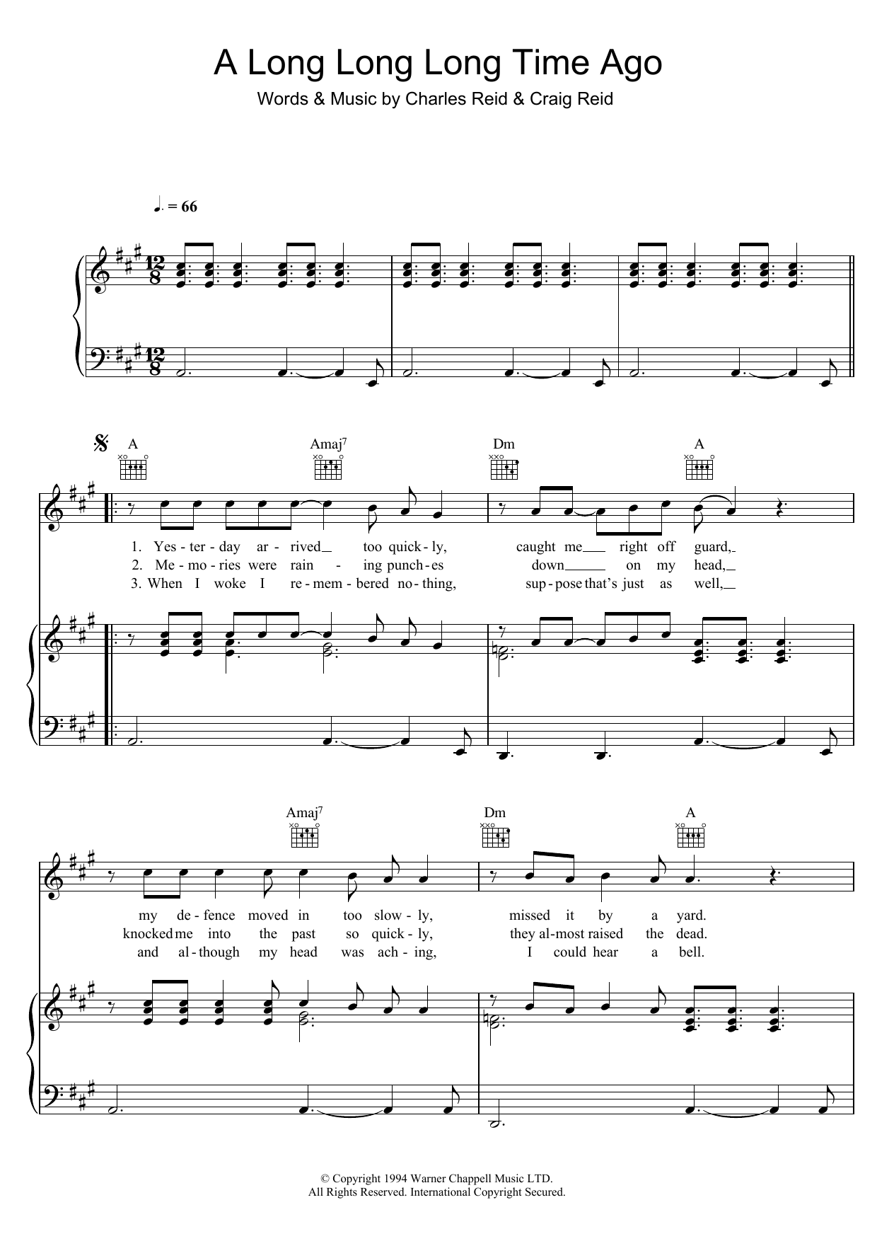 Learn to play The Proclaimers A Long Long Long Time Ago sheet music for Piano, Vocal & Guitar Chords in minutes. Price: 7.8900$ The Proclaimers A Long Long Long Time Ago sheet music notes and chords arranged for Piano, Vocal & Guitar Chords