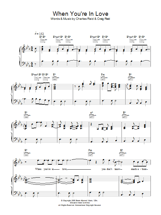 Learn to play The Proclaimers When You're In Love sheet music for Piano, Vocal & Guitar Chords in minutes. Price: 7.8900$ The Proclaimers When You're In Love sheet music notes and chords arranged for Piano, Vocal & Guitar Chords