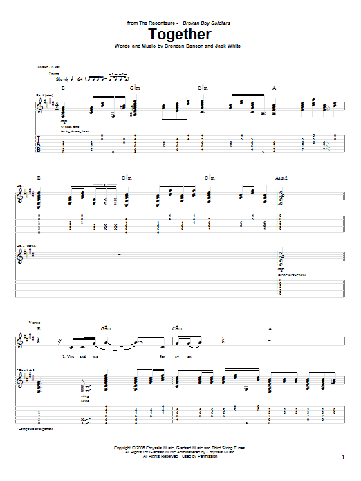 Learn to play The Raconteurs Together sheet music for Guitar Tab in minutes. Price: 7.8900$ The Raconteurs Together sheet music notes and chords arranged for Guitar Tab