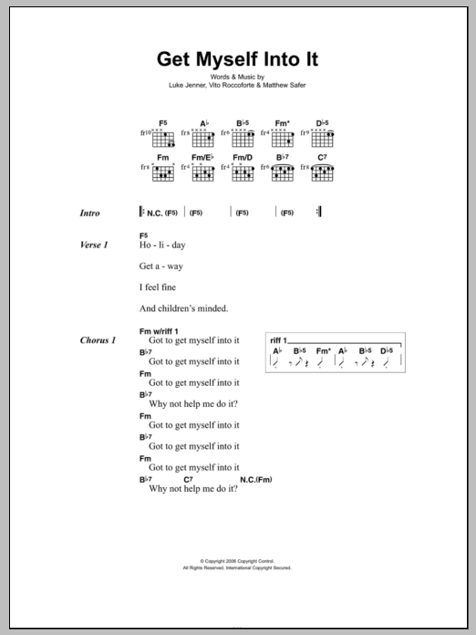 The Rapture Get Myself Into It sheet music notes and chords. Download Printable PDF.