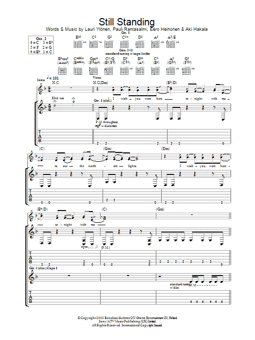 Learn to play The Rasmus Still Standing sheet music for Guitar Tab in minutes. Price: 7.8900$ The Rasmus Still Standing sheet music notes and chords arranged for Guitar Tab