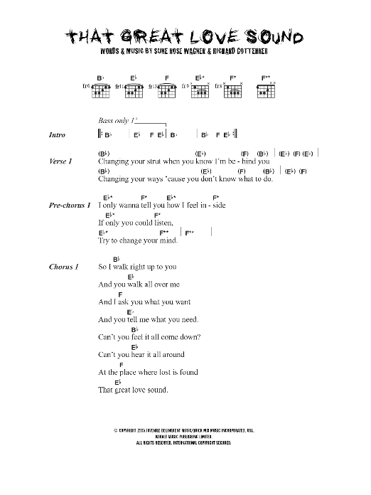 The Raveonettes That Great Love Sound sheet music notes and chords. Download Printable PDF.