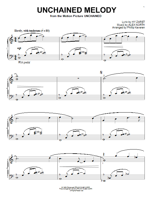 The Righteous Brothers Unchained Melody sheet music notes and chords. Download Printable PDF.