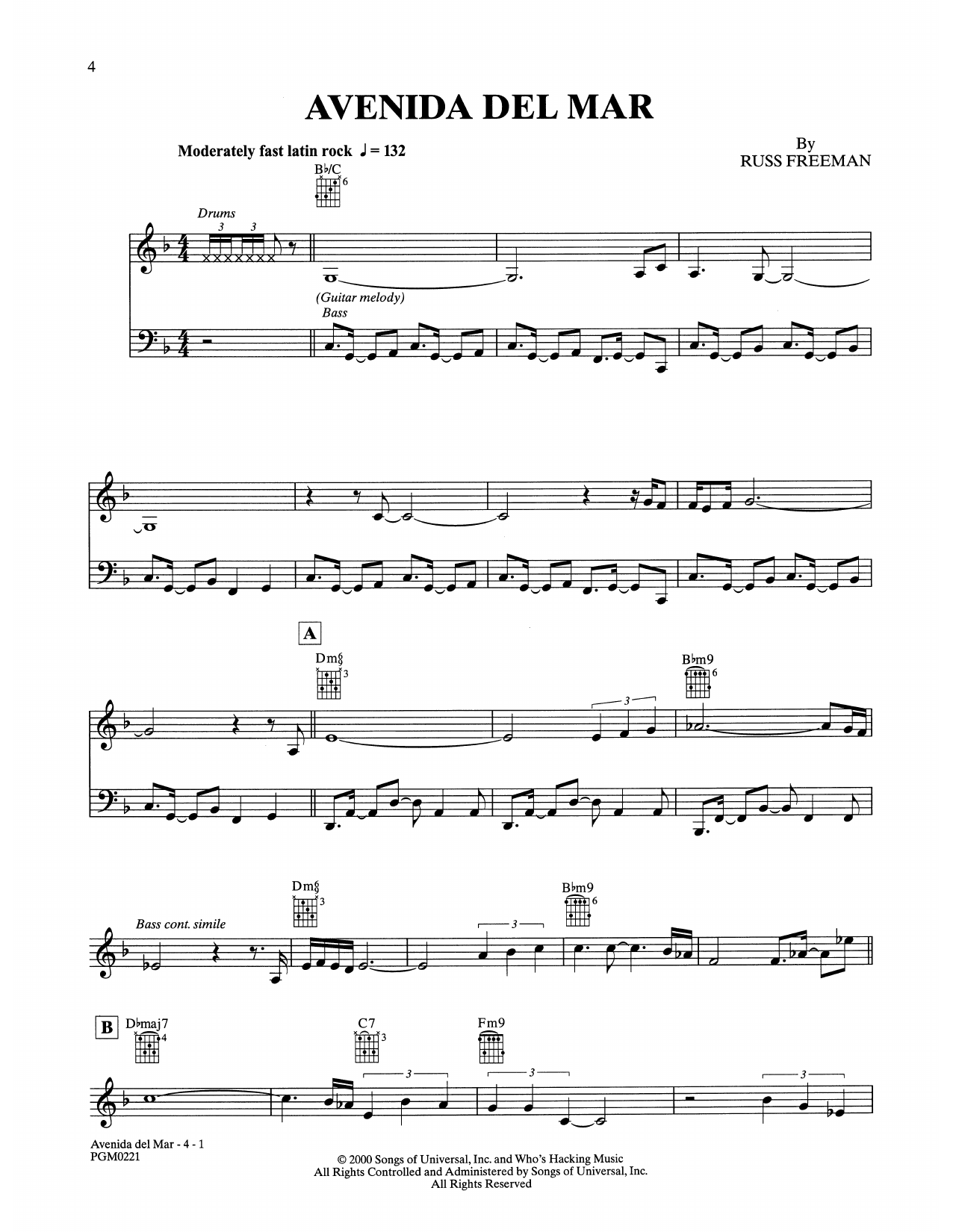 The Rippingtons Avenida Del Mar sheet music notes and chords. Download Printable PDF.