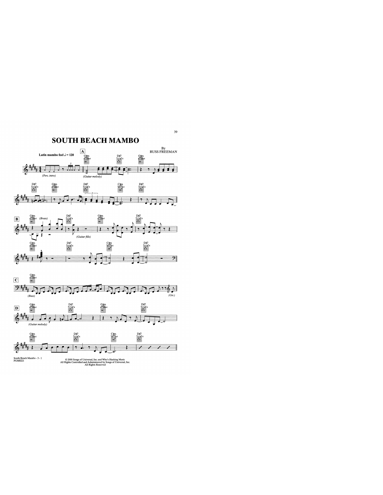 The Rippingtons South Beach Mambo sheet music notes and chords. Download Printable PDF.