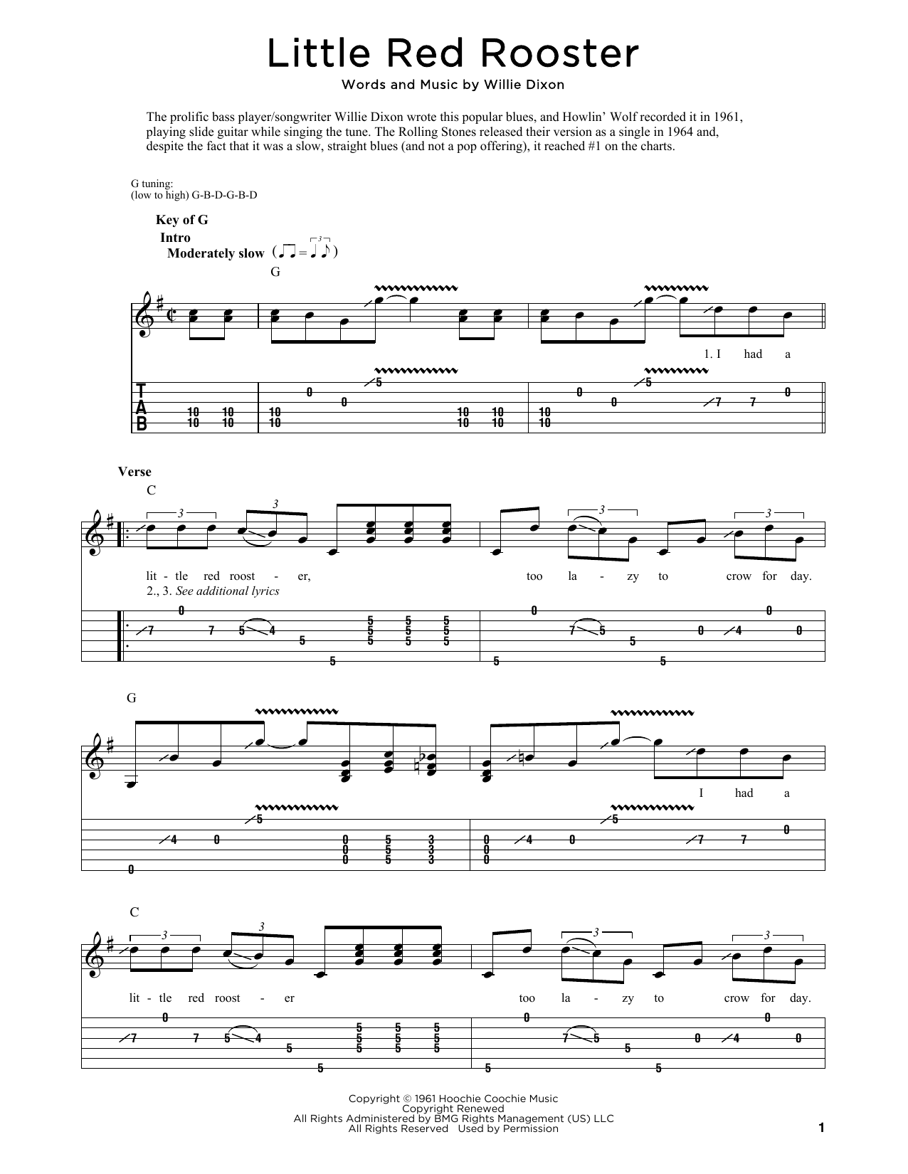 The Rolling Stones Little Red Rooster (arr. Fred Sokolow) sheet music notes and chords. Download Printable PDF.