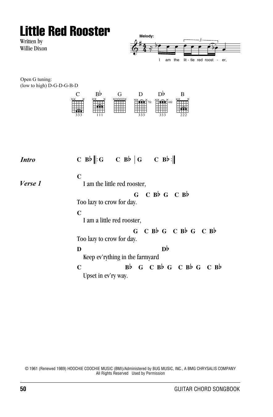 The Rolling Stones Little Red Rooster sheet music notes and chords. Download Printable PDF.