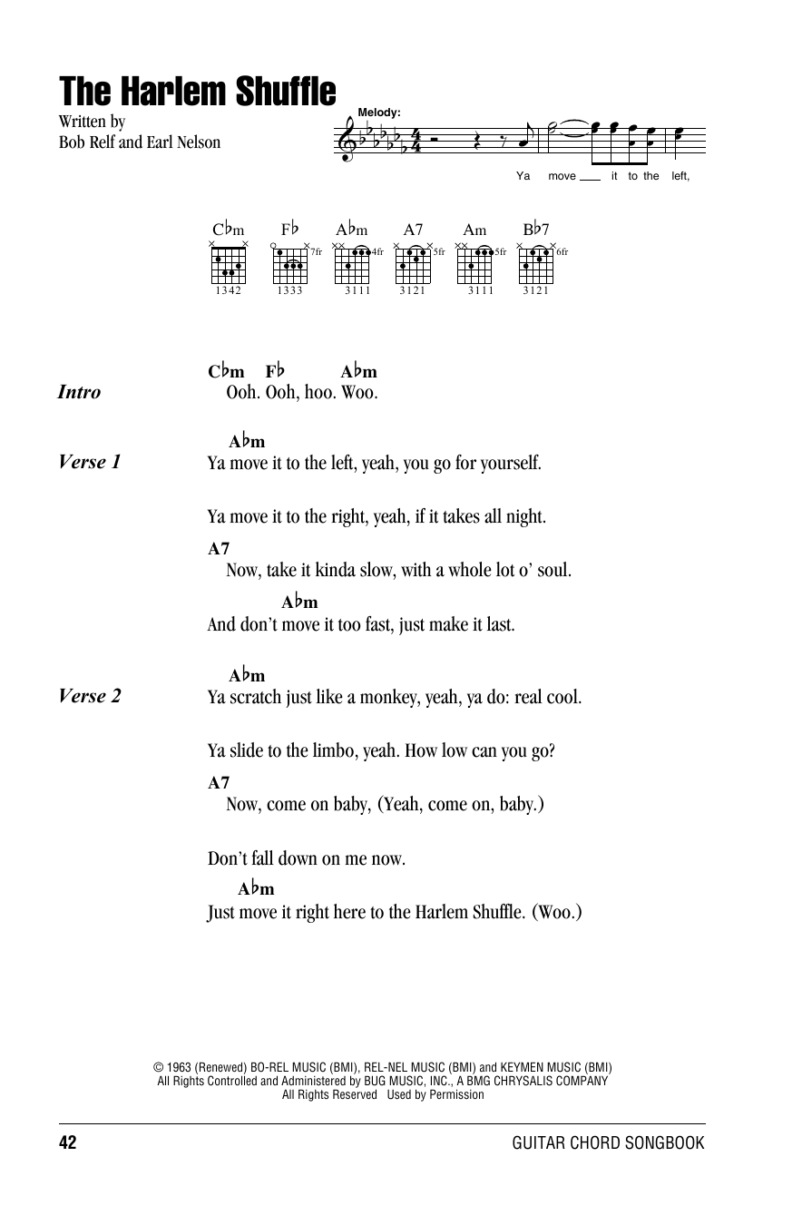 The Rolling Stones The Harlem Shuffle sheet music notes and chords. Download Printable PDF.