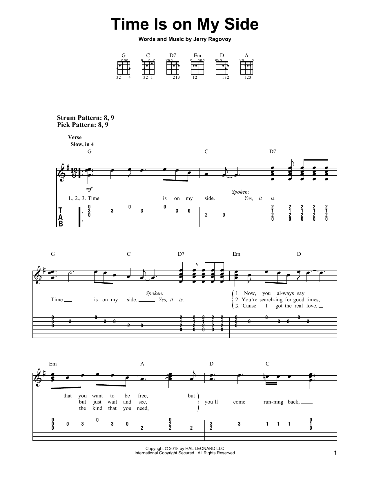 The Rolling Stones Time Is On My Side sheet music notes and chords. Download Printable PDF.