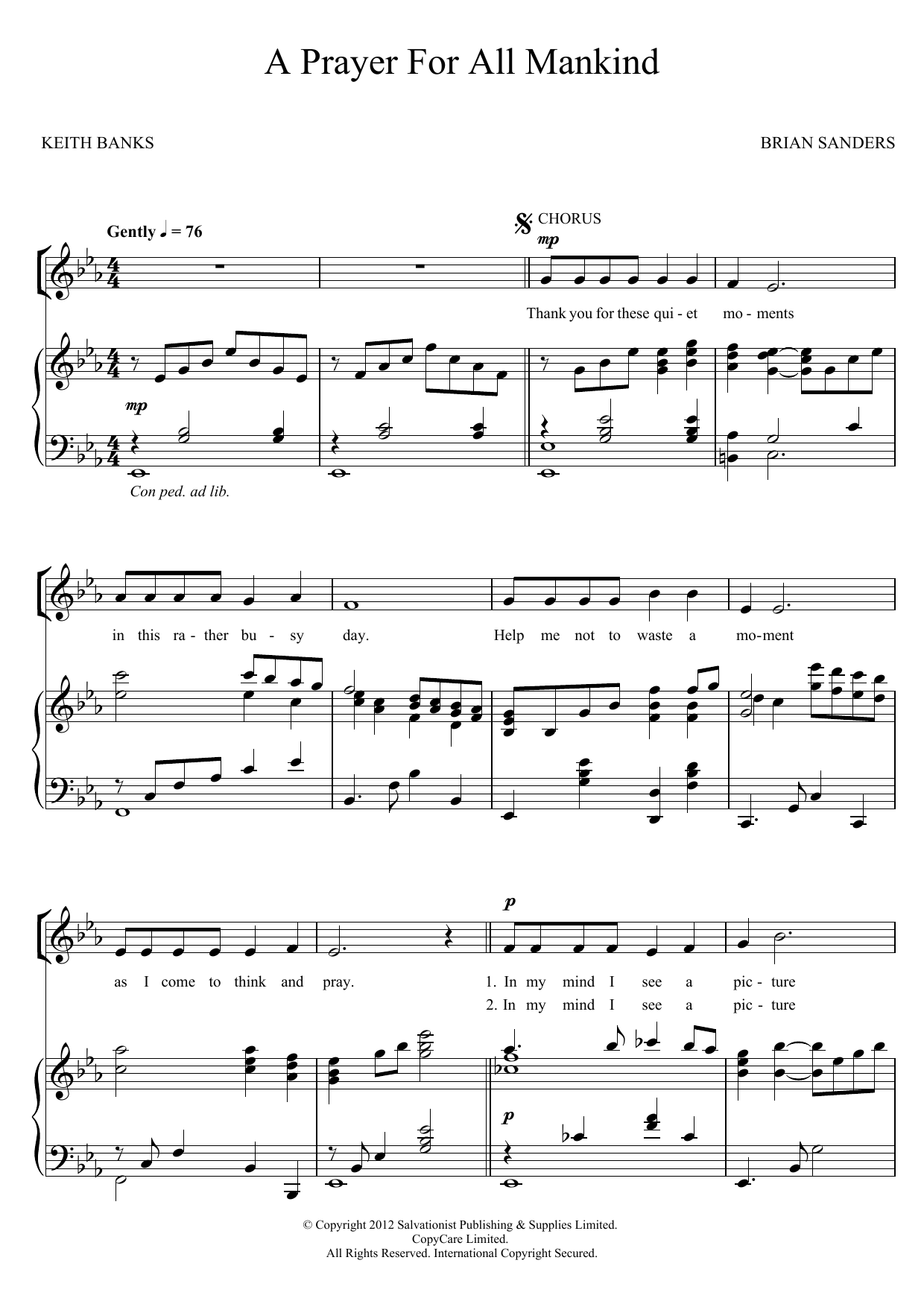 Learn to play The Salvation Army A Prayer For All Mankind sheet music for Piano, Vocal & Guitar Chords in minutes. Price: 7.8900$ The Salvation Army A Prayer For All Mankind sheet music notes and chords arranged for Piano, Vocal & Guitar Chords