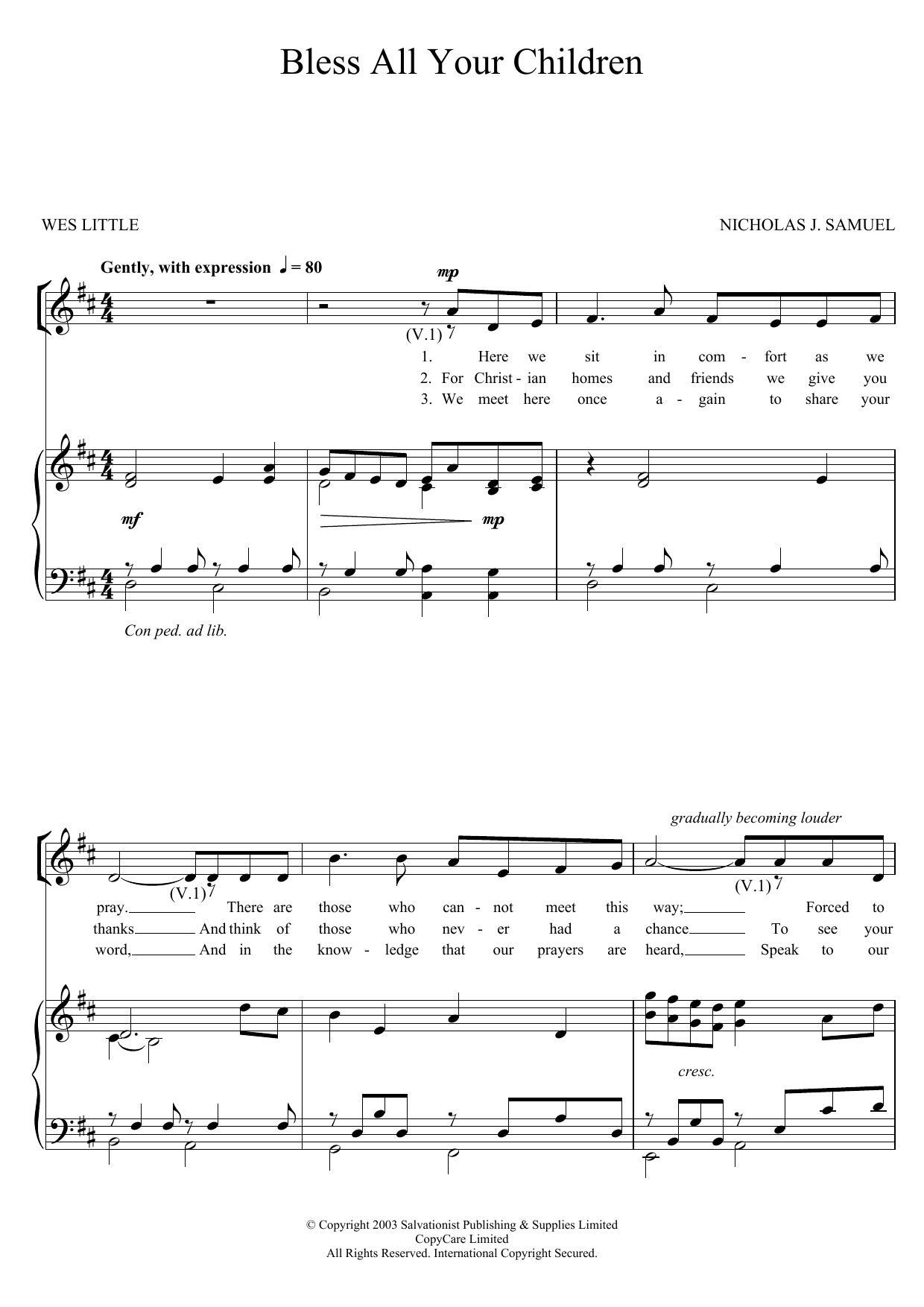 Learn to play The Salvation Army Bless All Your Children sheet music for Piano, Vocal & Guitar Chords in minutes. Price: 7.8900$ The Salvation Army Bless All Your Children sheet music notes and chords arranged for Piano, Vocal & Guitar Chords
