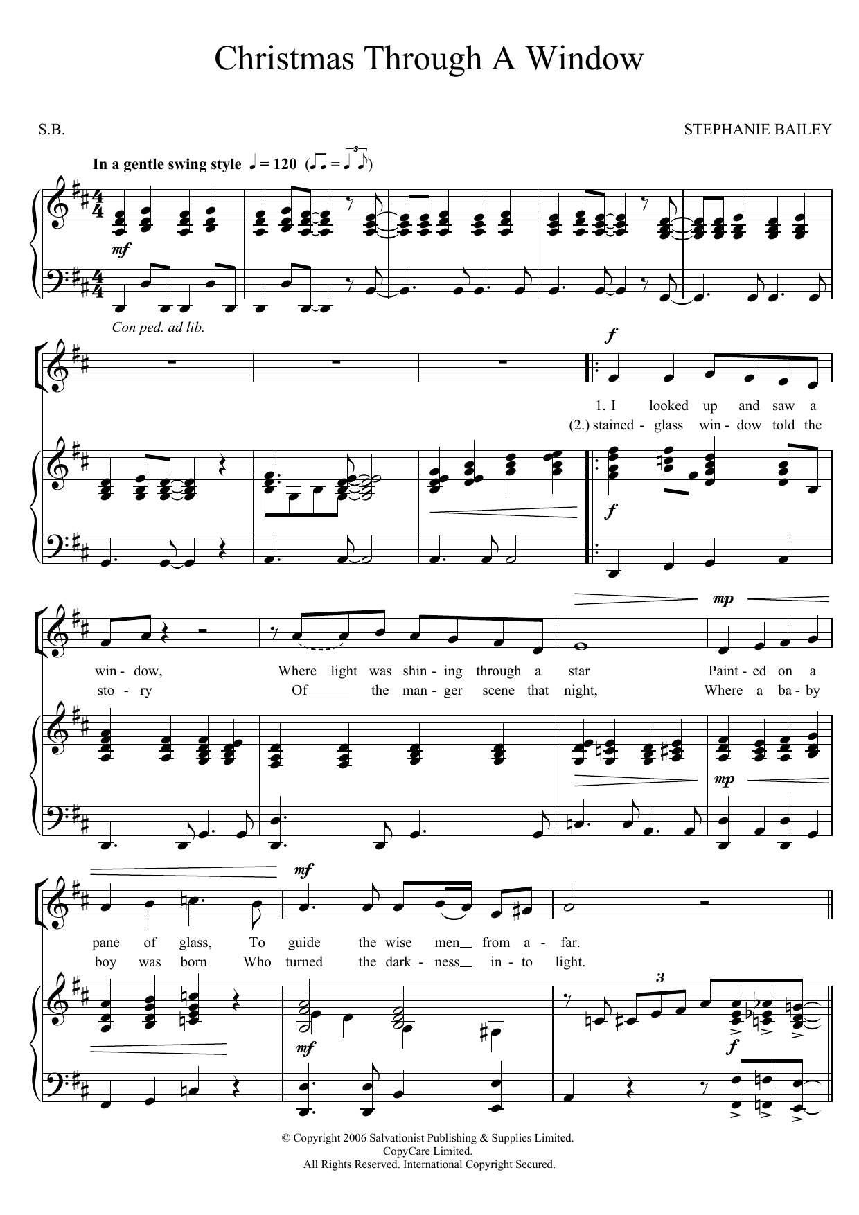 Learn to play The Salvation Army Christmas Through A Window sheet music for Piano, Vocal & Guitar Chords in minutes. Price: 7.8900$ The Salvation Army Christmas Through A Window sheet music notes and chords arranged for Piano, Vocal & Guitar Chords