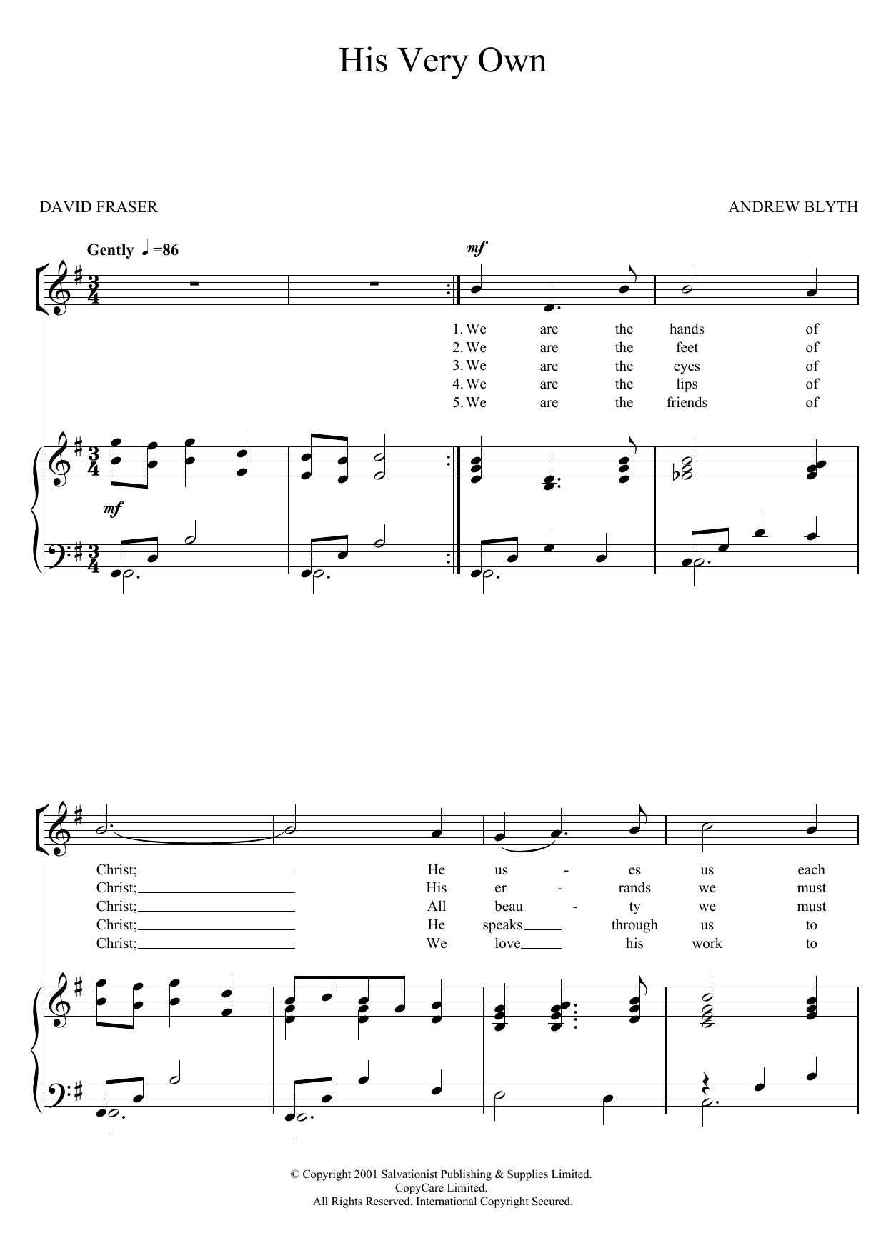Learn to play The Salvation Army His Very Own sheet music for Piano, Vocal & Guitar Chords in minutes. Price: 7.8900$ The Salvation Army His Very Own sheet music notes and chords arranged for Piano, Vocal & Guitar Chords