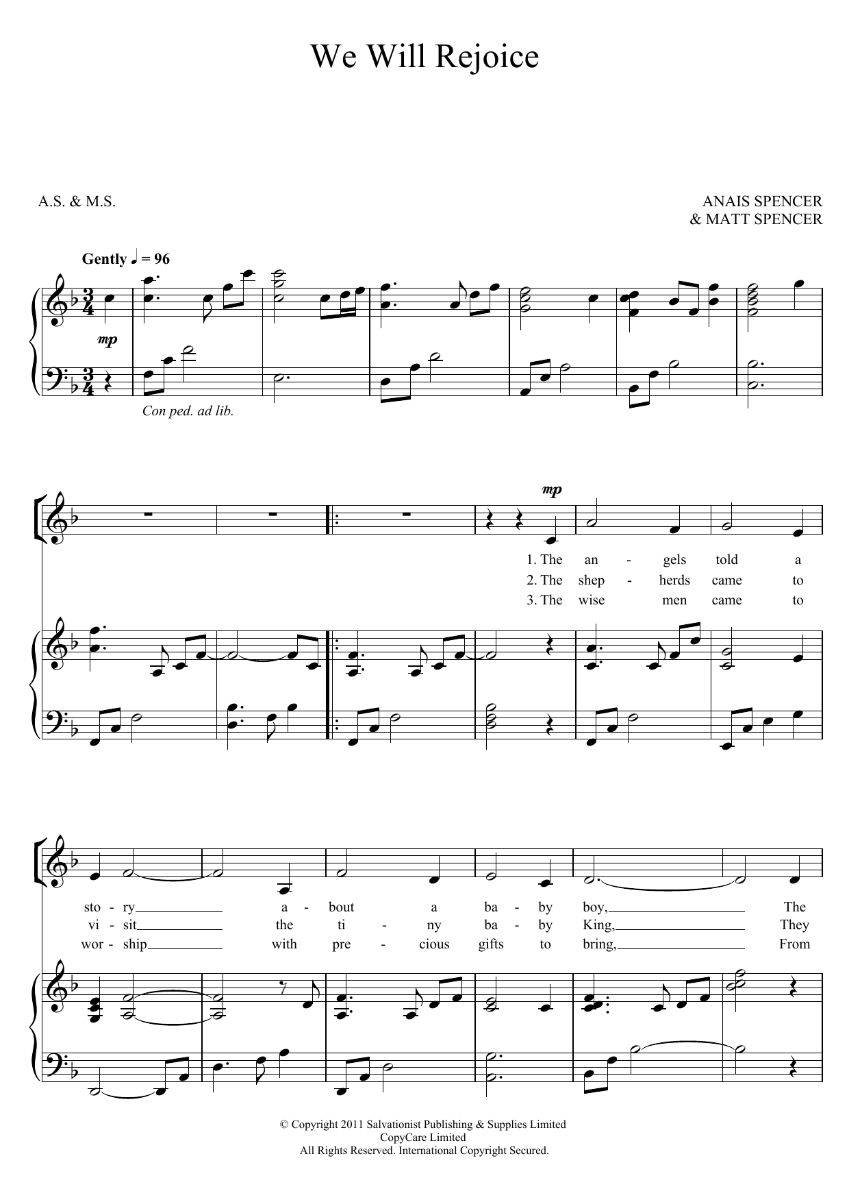 Learn to play The Salvation Army We Will Rejoice sheet music for Piano, Vocal & Guitar Chords in minutes. Price: 7.8900$ The Salvation Army We Will Rejoice sheet music notes and chords arranged for Piano, Vocal & Guitar Chords