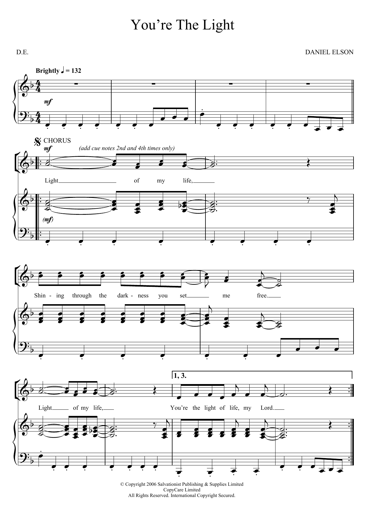 Learn to play The Salvation Army You're The Light sheet music for Piano, Vocal & Guitar Chords in minutes. Price: 7.8900$ The Salvation Army You're The Light sheet music notes and chords arranged for Piano, Vocal & Guitar Chords