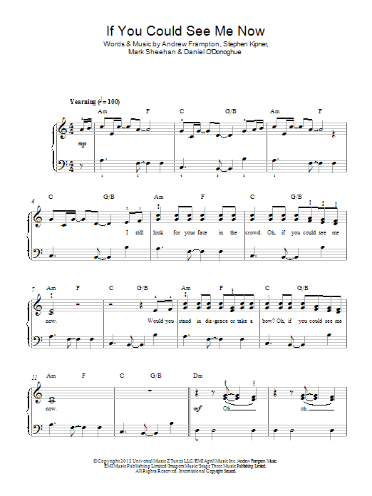 Learn to play The Script If You Could See Me Now sheet music for Beginner Piano (Abridged) in minutes. Price: 6.9900$ The Script If You Could See Me Now sheet music notes and chords arranged for Beginner Piano (Abridged)