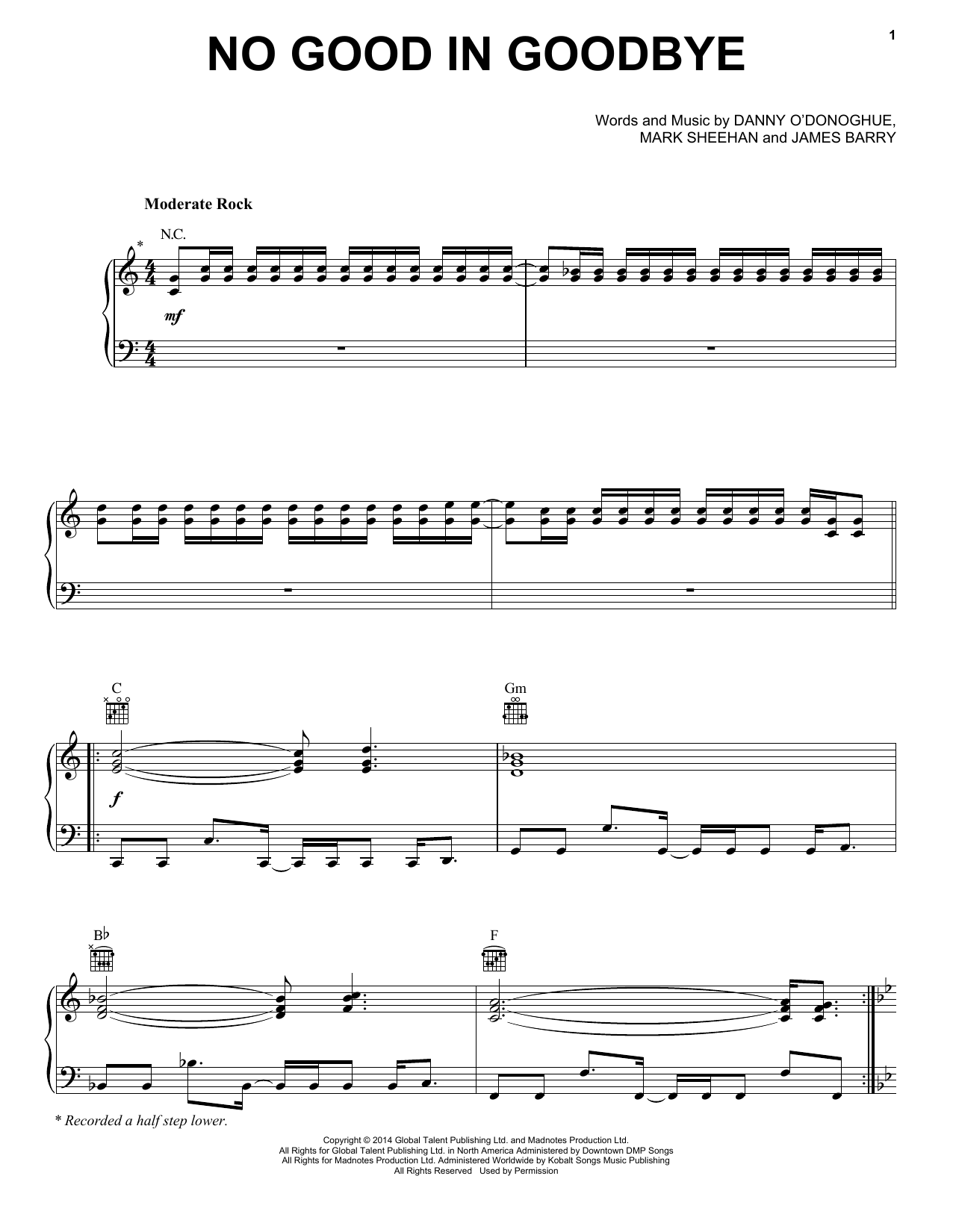 Learn to play The Script No Good In Goodbye sheet music for Piano, Vocal & Guitar Chords (Right-Hand Melody) in minutes. Price: 7.8900$ The Script No Good In Goodbye sheet music notes and chords arranged for Piano, Vocal & Guitar Chords (Right-Hand Melody)