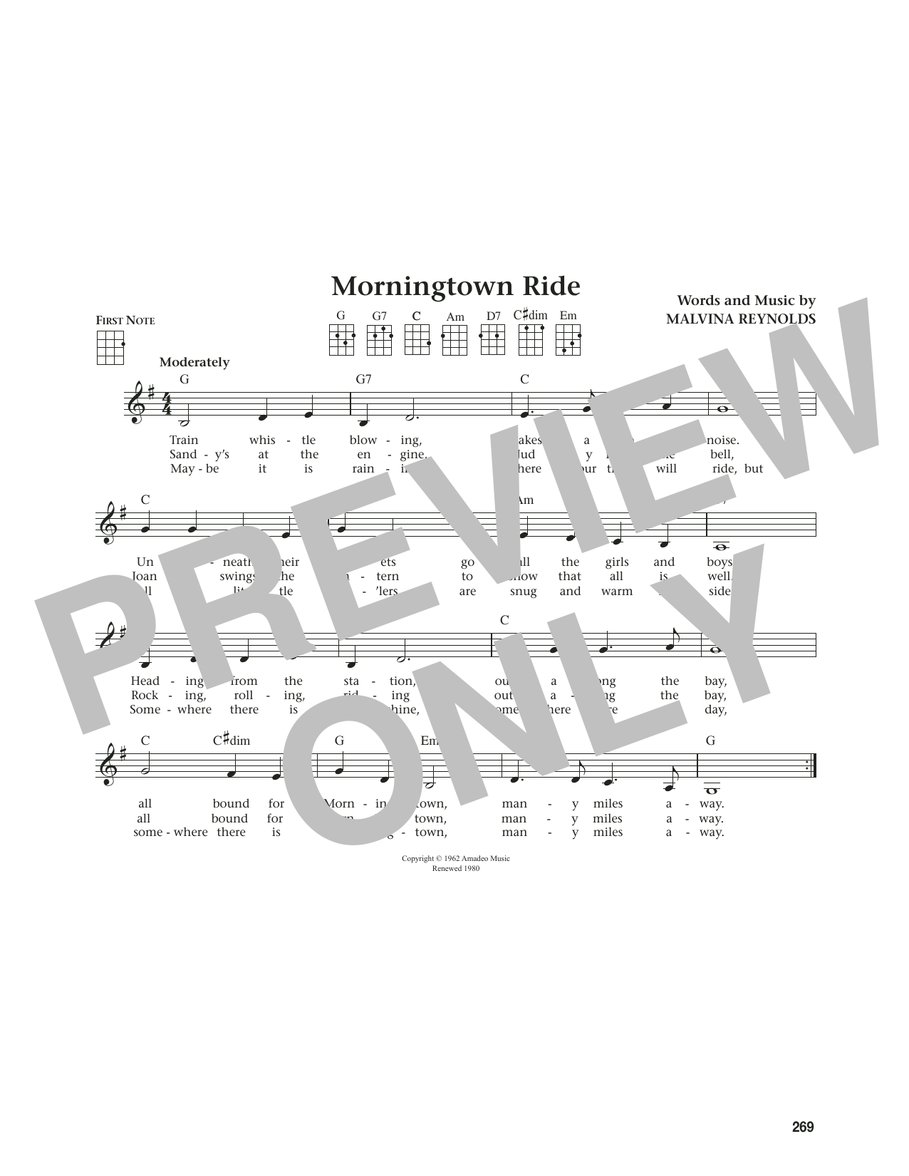 The Seekers Morningtown Ride (from The Daily Ukulele) (arr. Jim Beloff) sheet music notes and chords. Download Printable PDF.