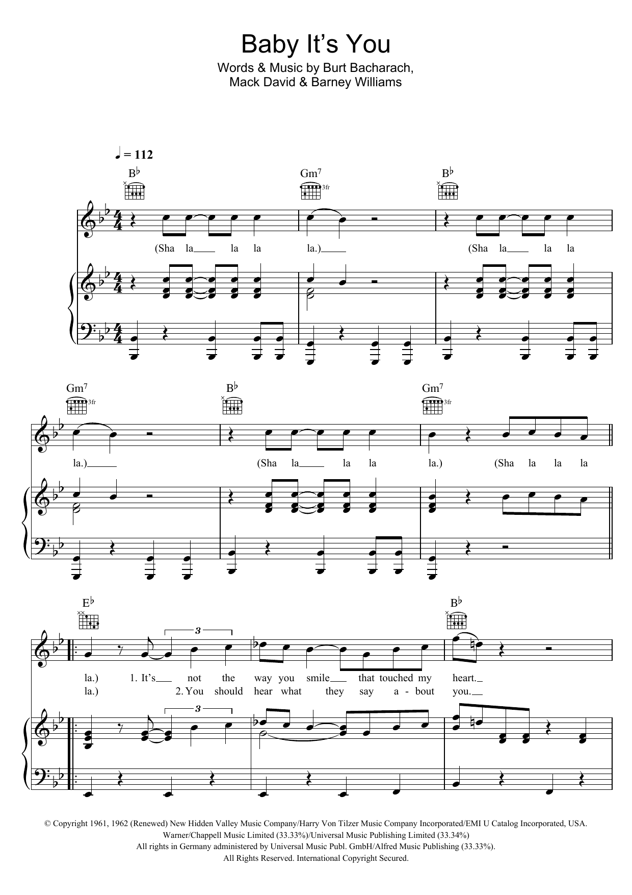 Learn to play The Shirelles Baby, It's You sheet music for Piano, Vocal & Guitar Chords in minutes. Price: 7.8900$ The Shirelles Baby, It's You sheet music notes and chords arranged for Piano, Vocal & Guitar Chords