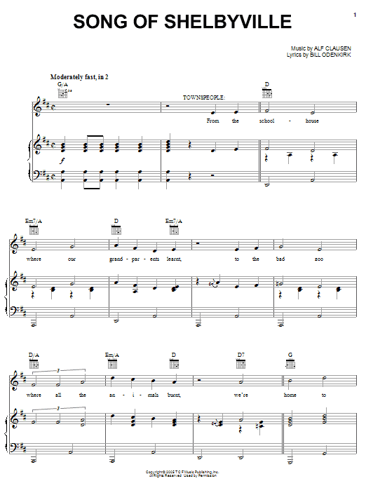 Learn to play The Simpsons Song Of Shelbyville sheet music for Piano, Vocal & Guitar Chords (Right-Hand Melody) in minutes. Price: 7.8900$ The Simpsons Song Of Shelbyville sheet music notes and chords arranged for Piano, Vocal & Guitar Chords (Right-Hand Melody)