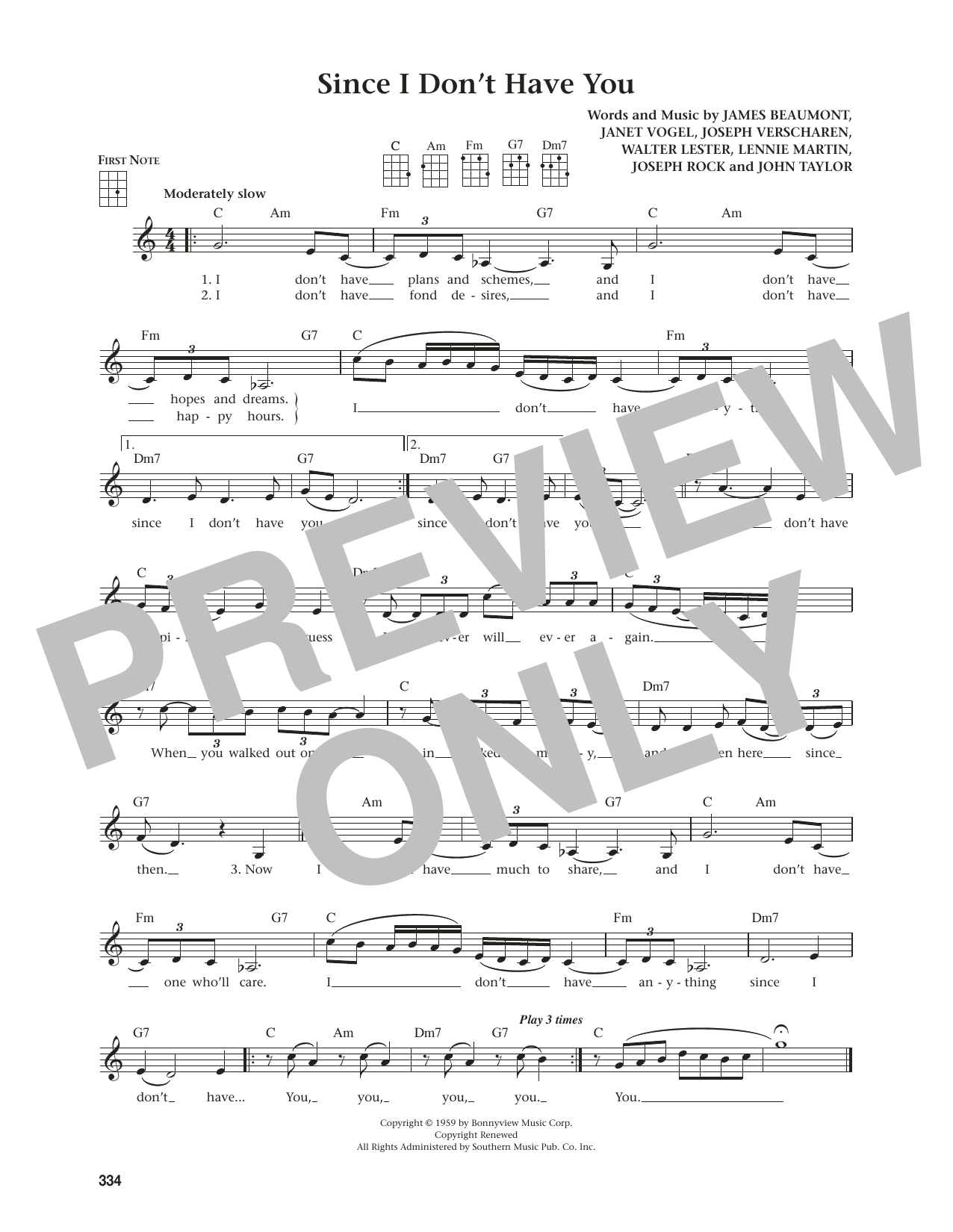 The Skyliners Since I Don't Have You (from The Daily Ukulele) (arr. Jim Beloff) sheet music notes and chords. Download Printable PDF.