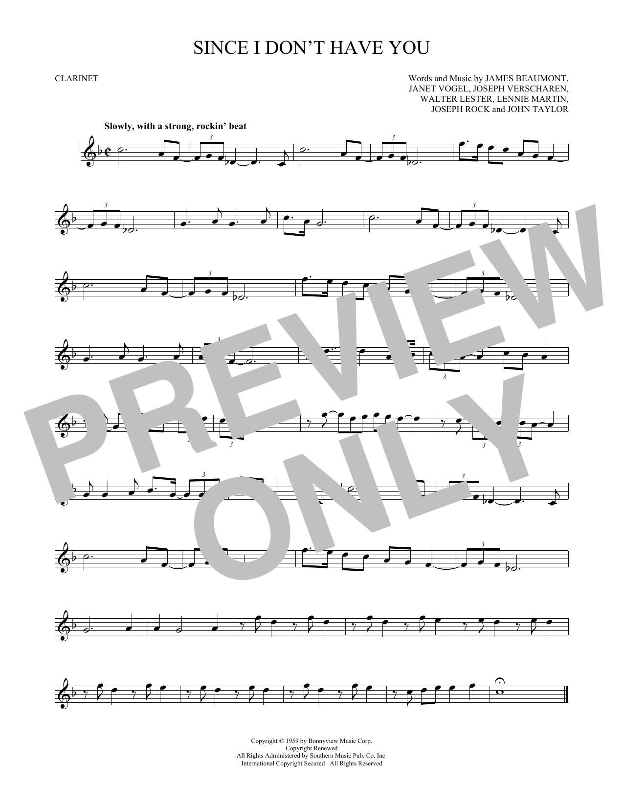 The Skyliners Since I Don't Have You sheet music notes and chords. Download Printable PDF.