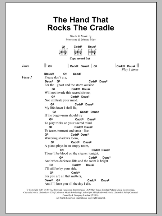 The Smiths The Hand That Rocks The Cradle sheet music notes and chords. Download Printable PDF.