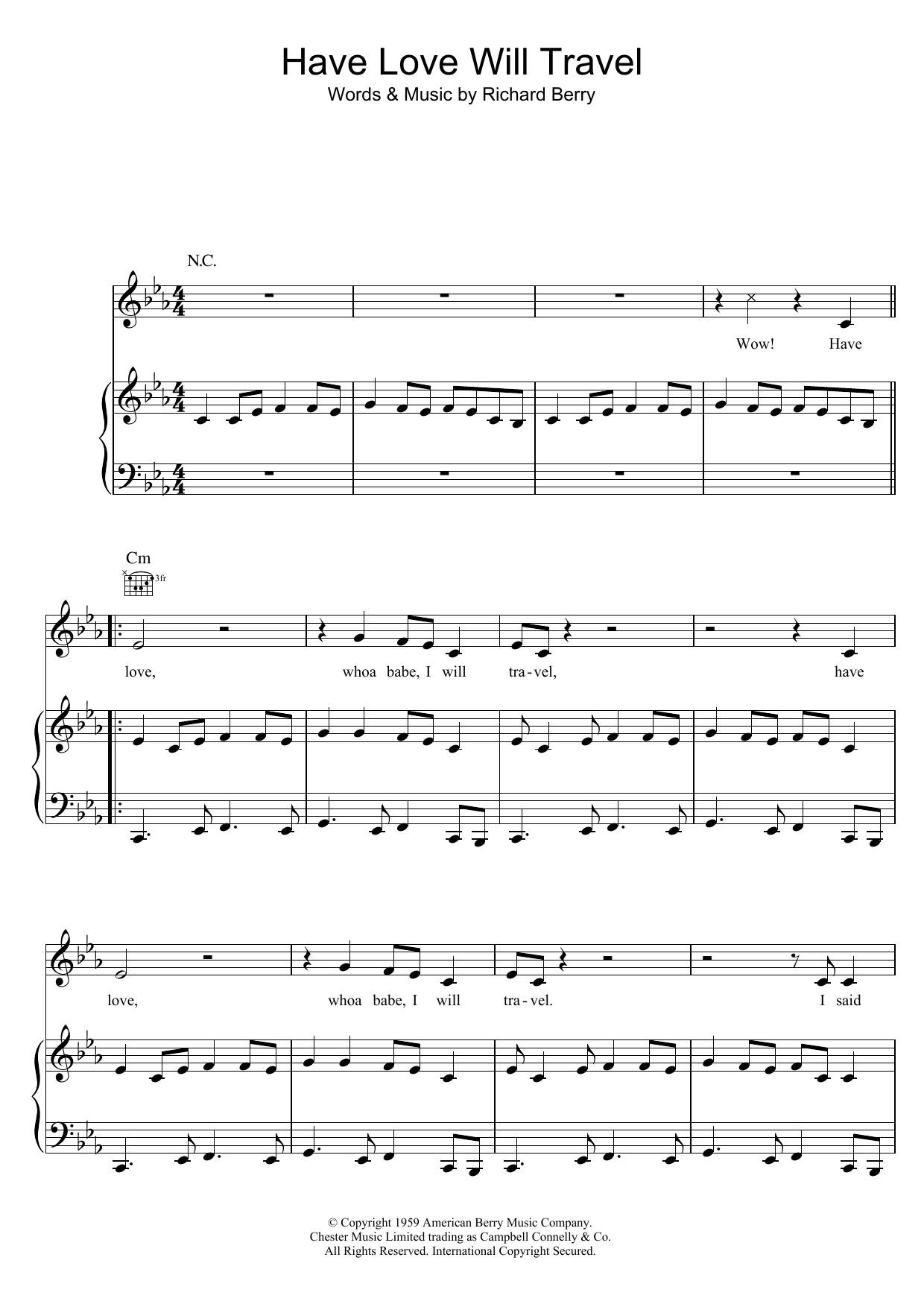 The Sonics Have Love Will Travel sheet music notes and chords. Download Printable PDF.