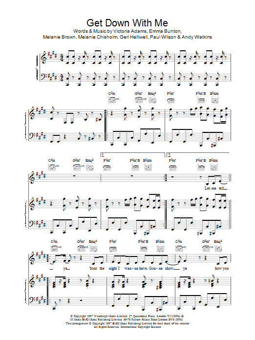 Learn to play The Spice Girls Get Down With Me sheet music for Piano, Vocal & Guitar Chords in minutes. Price: 7.8900$ The Spice Girls Get Down With Me sheet music notes and chords arranged for Piano, Vocal & Guitar Chords