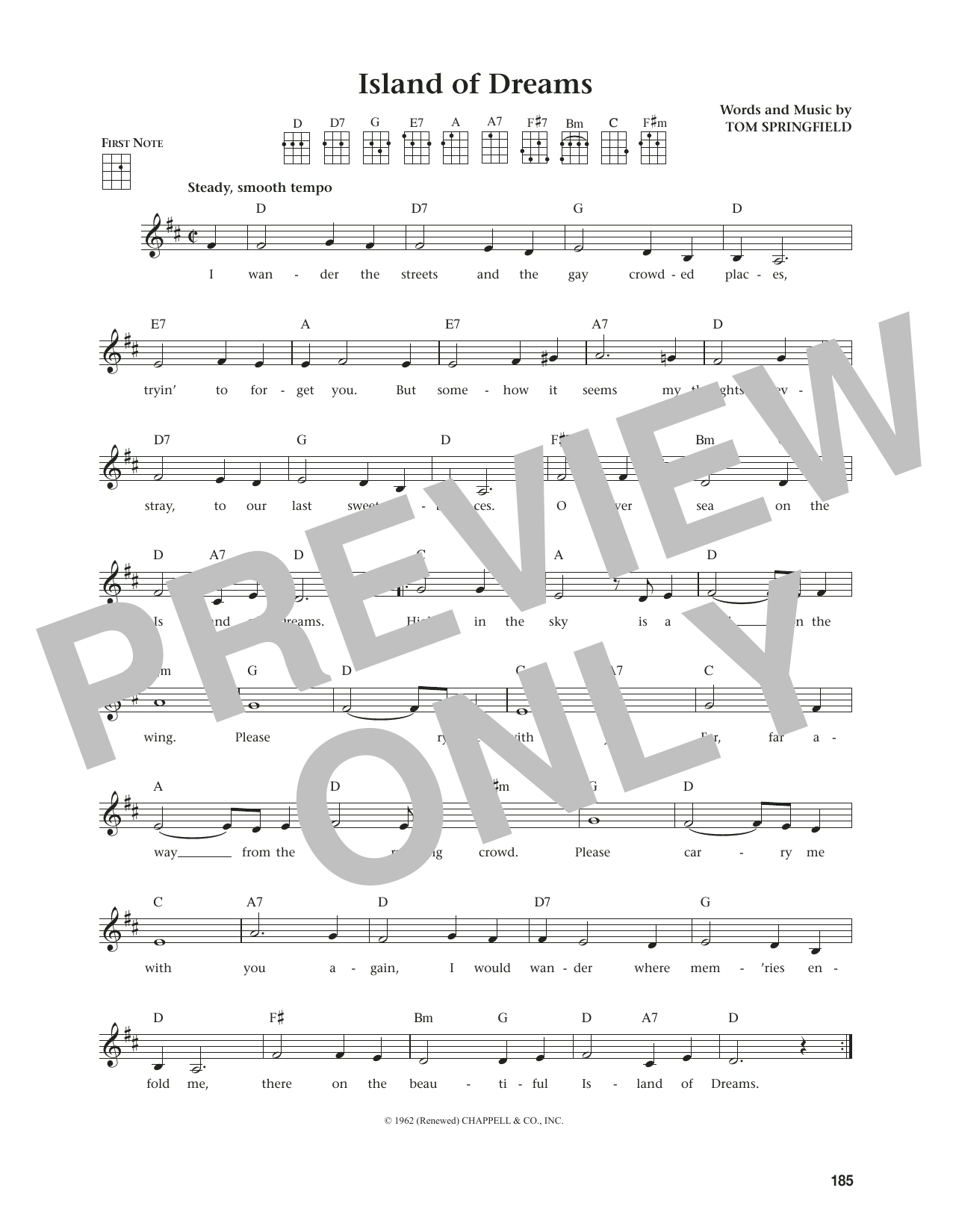 The Springfields Island Of Dreams (from The Daily Ukulele) (arr. Jim Beloff) sheet music notes and chords. Download Printable PDF.