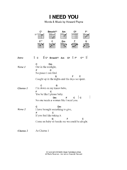 The Stands I Need You sheet music notes and chords. Download Printable PDF.