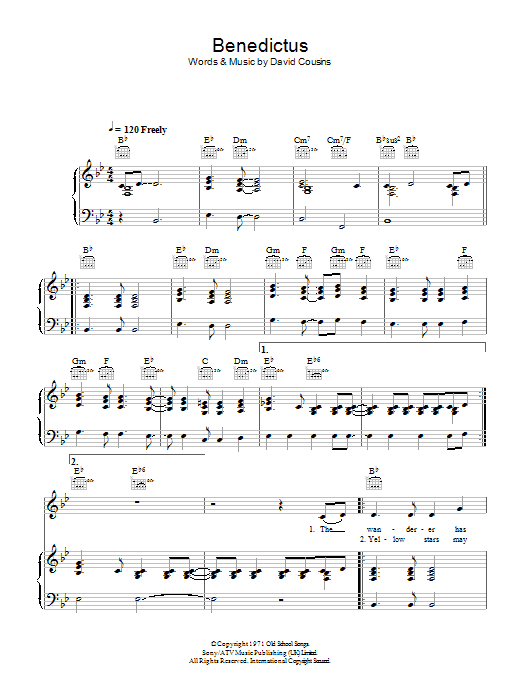 Learn to play The Strawbs Benedictus sheet music for Piano, Vocal & Guitar Chords in minutes. Price: 7.8900$ The Strawbs Benedictus sheet music notes and chords arranged for Piano, Vocal & Guitar Chords