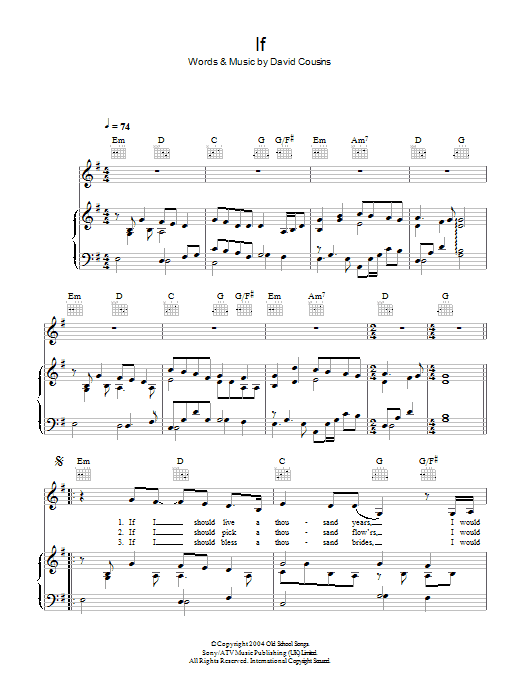 Learn to play The Strawbs If sheet music for Piano, Vocal & Guitar Chords in minutes. Price: 7.8900$ The Strawbs If sheet music notes and chords arranged for Piano, Vocal & Guitar Chords