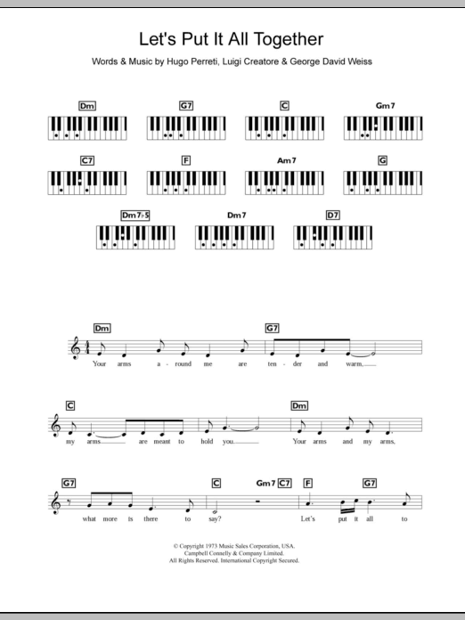 Learn to play The Stylistics Let's Put It All Together sheet music for Piano Chords/Lyrics in minutes. Price: 3.9900$ The Stylistics Let's Put It All Together sheet music notes and chords arranged for Piano Chords/Lyrics