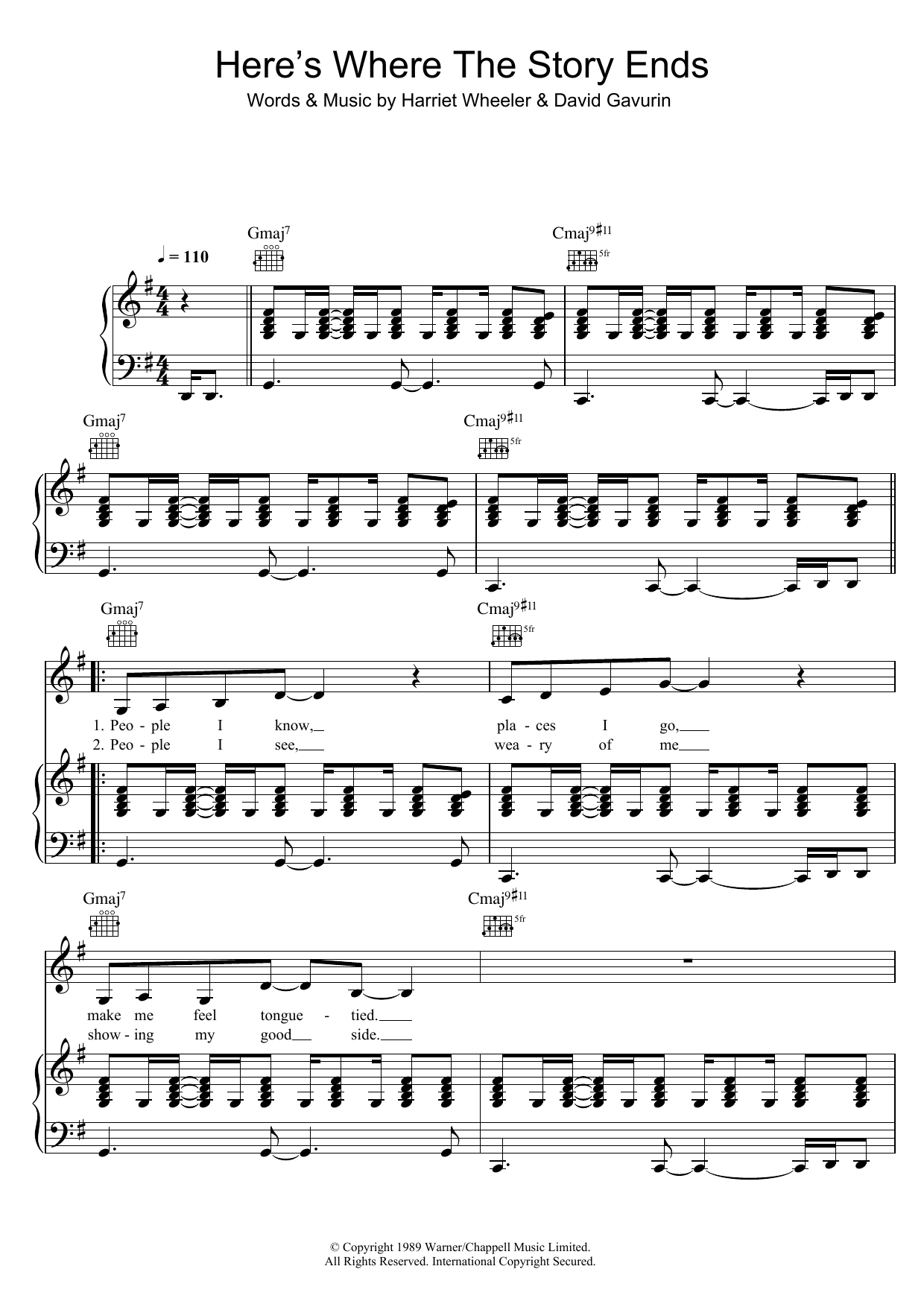 The Sundays Here's Where The Story Ends sheet music notes and chords. Download Printable PDF.